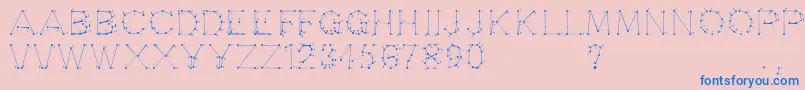 Opointefait-Schriftart – Blaue Schriften auf rosa Hintergrund