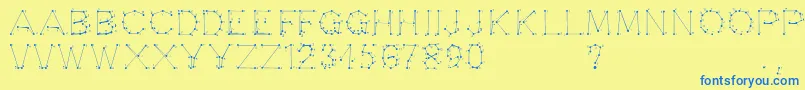 Opointefait Font – Blue Fonts on Yellow Background