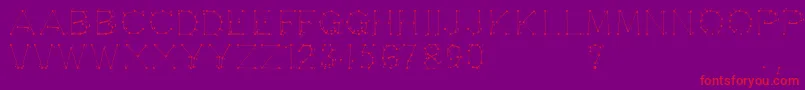 Opointefait-Schriftart – Rote Schriften auf violettem Hintergrund