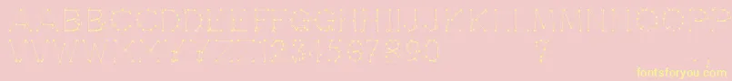Opointefait-Schriftart – Gelbe Schriften auf rosa Hintergrund