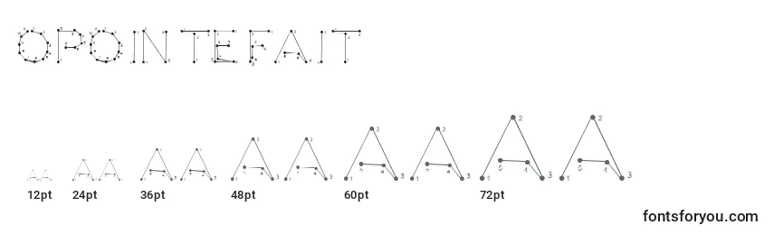 Размеры шрифта Opointefait