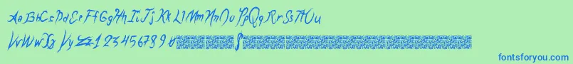 Dragonbreath-Schriftart – Blaue Schriften auf grünem Hintergrund