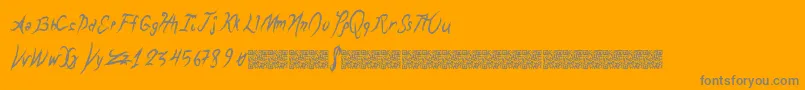 Dragonbreath-Schriftart – Graue Schriften auf orangefarbenem Hintergrund