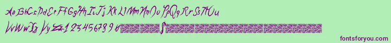 Dragonbreath-Schriftart – Violette Schriften auf grünem Hintergrund