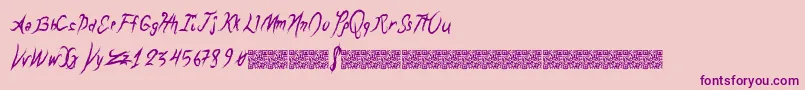 Dragonbreath-Schriftart – Violette Schriften auf rosa Hintergrund