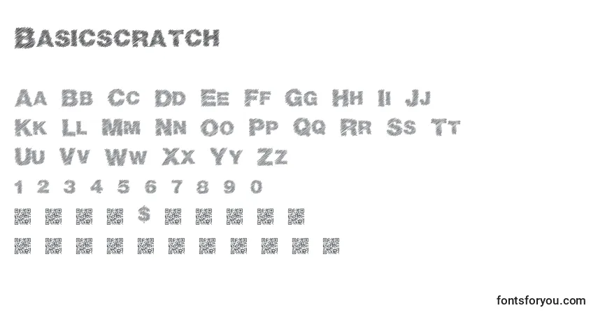 Шрифт Basicscratch – алфавит, цифры, специальные символы