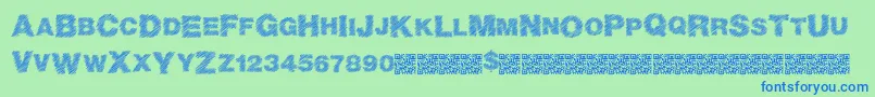 Basicscratch Font – Blue Fonts on Green Background