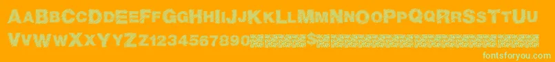 Basicscratch-fontti – vihreät fontit oranssilla taustalla