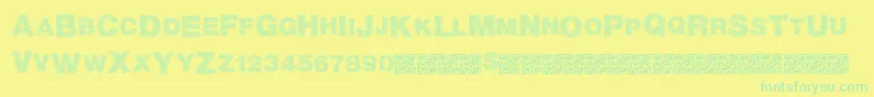 Basicscratch-Schriftart – Grüne Schriften auf gelbem Hintergrund