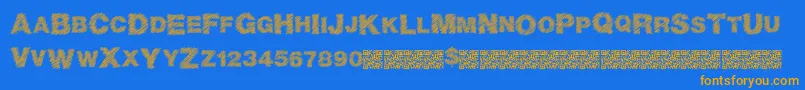 Police Basicscratch – polices orange sur fond bleu