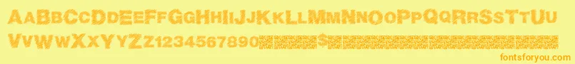 Czcionka Basicscratch – pomarańczowe czcionki na żółtym tle