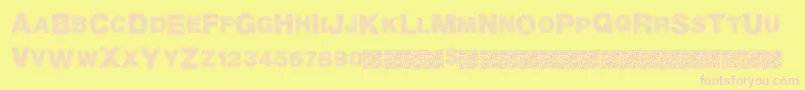 Basicscratch Font – Pink Fonts on Yellow Background