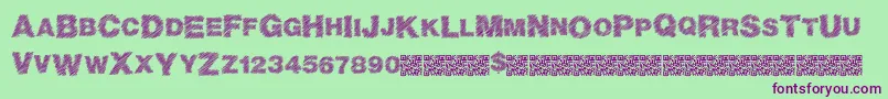 Basicscratch Font – Purple Fonts on Green Background
