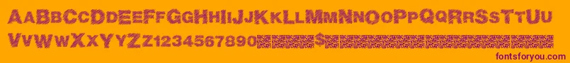 Basicscratch Font – Purple Fonts on Orange Background