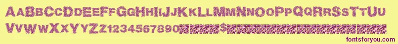 Basicscratch Font – Purple Fonts on Yellow Background