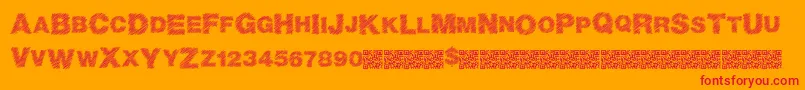 Basicscratch Font – Red Fonts on Orange Background