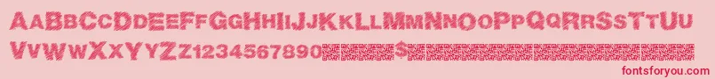 Шрифт Basicscratch – красные шрифты на розовом фоне