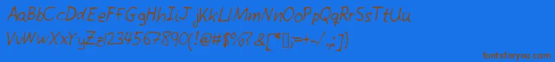 Giottohandwriting Font – Brown Fonts on Blue Background