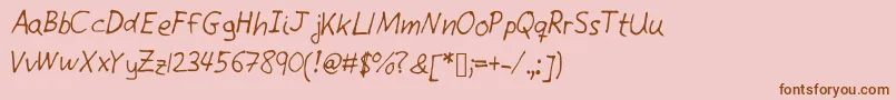 Giottohandwriting Font – Brown Fonts on Pink Background