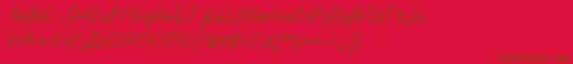 フォントGiottohandwriting – 赤い背景に茶色の文字