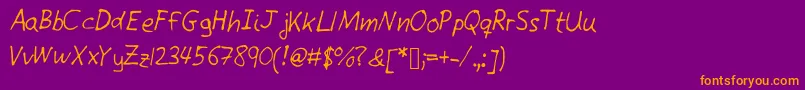 Giottohandwriting Font – Orange Fonts on Purple Background