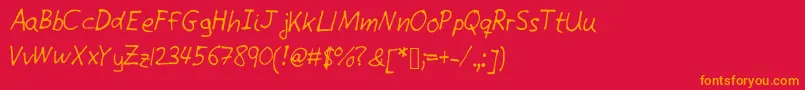 Giottohandwriting Font – Orange Fonts on Red Background