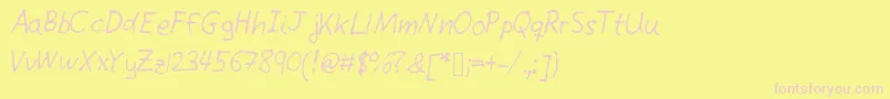 Giottohandwriting Font – Pink Fonts on Yellow Background