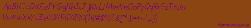 Giottohandwriting Font – Purple Fonts on Brown Background