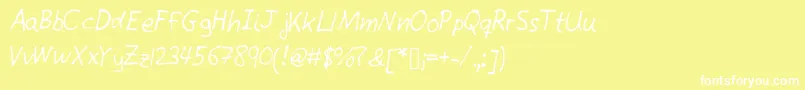 Giottohandwriting Font – White Fonts on Yellow Background