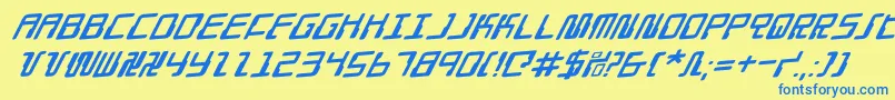 Droidloverr Font – Blue Fonts on Yellow Background