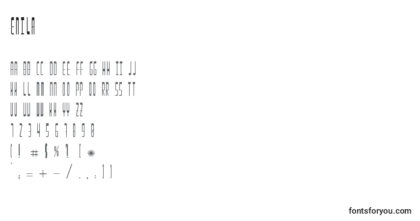 Шрифт Enila – алфавит, цифры, специальные символы