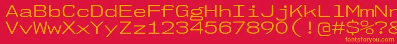 Nk57MonospaceExBk Font – Orange Fonts on Red Background