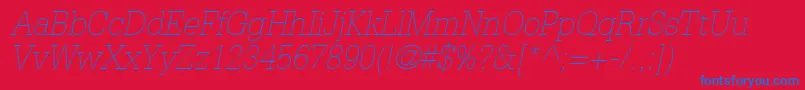 GlyphaLt35ThinOblique Font – Blue Fonts on Red Background