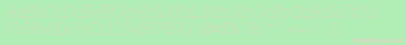 GlyphaLt35ThinOblique Font – Pink Fonts on Green Background