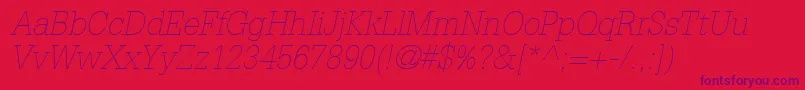 GlyphaLt35ThinOblique Font – Purple Fonts on Red Background