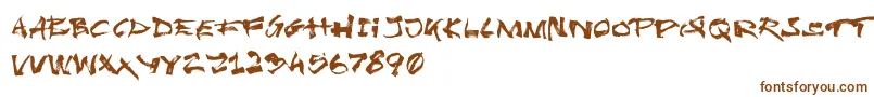 UndergrungeTornadoDemo-Schriftart – Braune Schriften auf weißem Hintergrund