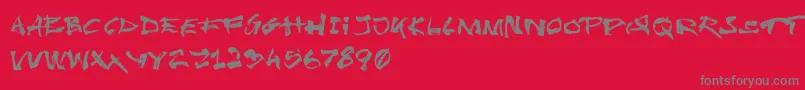 UndergrungeTornadoDemo-Schriftart – Graue Schriften auf rotem Hintergrund