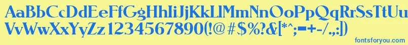 NevadaSerialBoldDb Font – Blue Fonts on Yellow Background