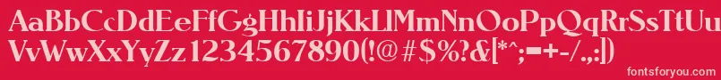Fonte NevadaSerialBoldDb – fontes rosa em um fundo vermelho
