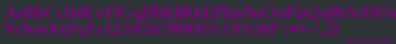 Fonte NevadaSerialBoldDb – fontes roxas em um fundo preto