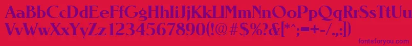 NevadaSerialBoldDb Font – Purple Fonts on Red Background