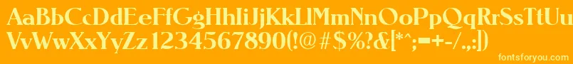 fuente NevadaSerialBoldDb – Fuentes Amarillas Sobre Fondo Naranja