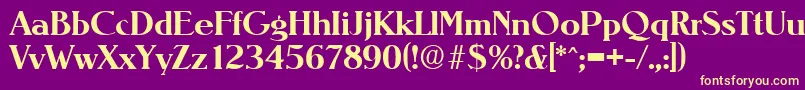 NevadaSerialBoldDb Font – Yellow Fonts on Purple Background