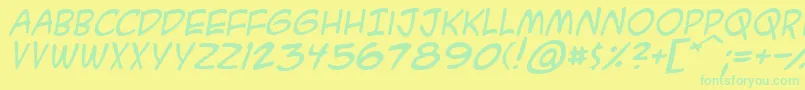 A.C.M.E.SecretAgentItalic Font – Green Fonts on Yellow Background