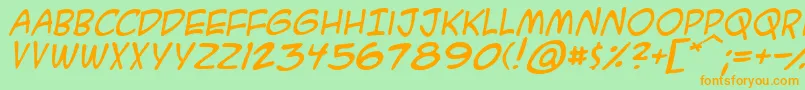 A.C.M.E.SecretAgentItalic Font – Orange Fonts on Green Background