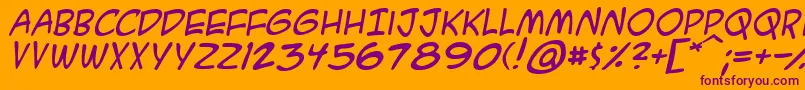 A.C.M.E.SecretAgentItalic Font – Purple Fonts on Orange Background