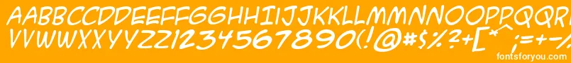 A.C.M.E.SecretAgentItalic Font – White Fonts on Orange Background