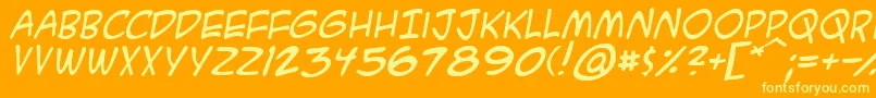 A.C.M.E.SecretAgentItalic Font – Yellow Fonts on Orange Background