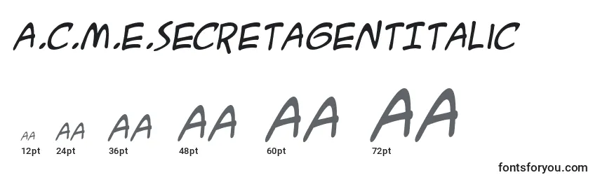 Размеры шрифта A.C.M.E.SecretAgentItalic