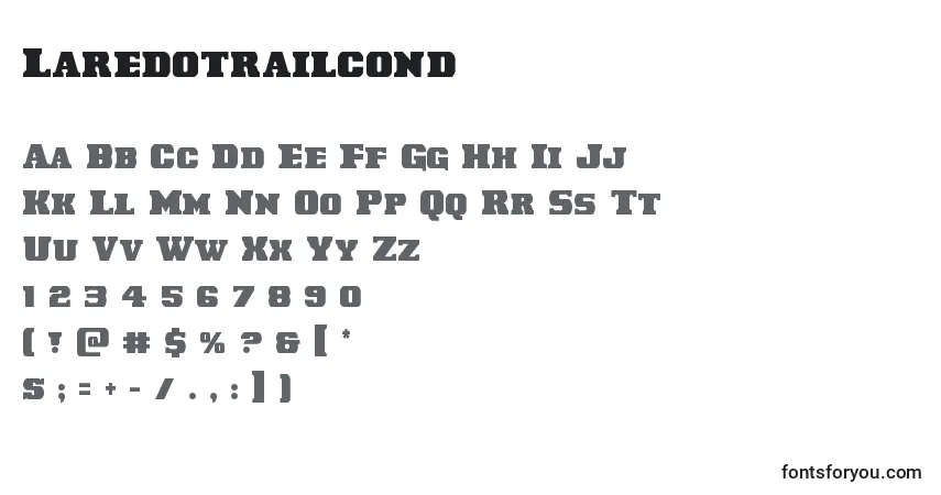 Шрифт Laredotrailcond – алфавит, цифры, специальные символы